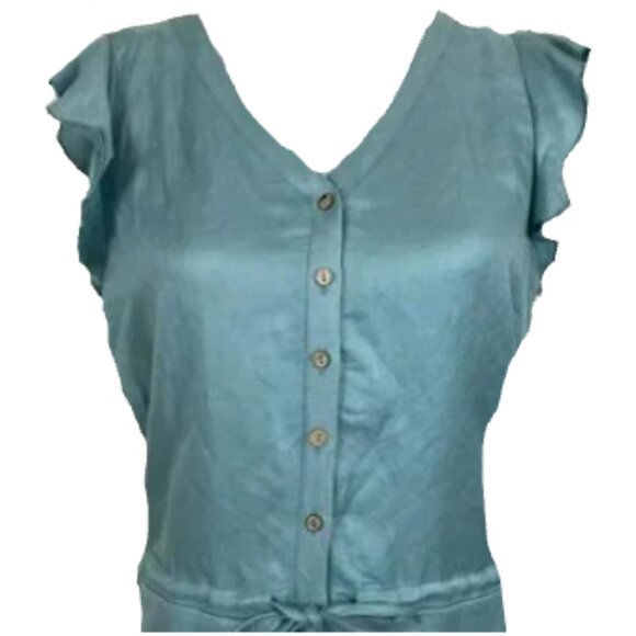 Brand New Chaser Flutter Sleeve Romper in Seafoam - Picture 3 of 4